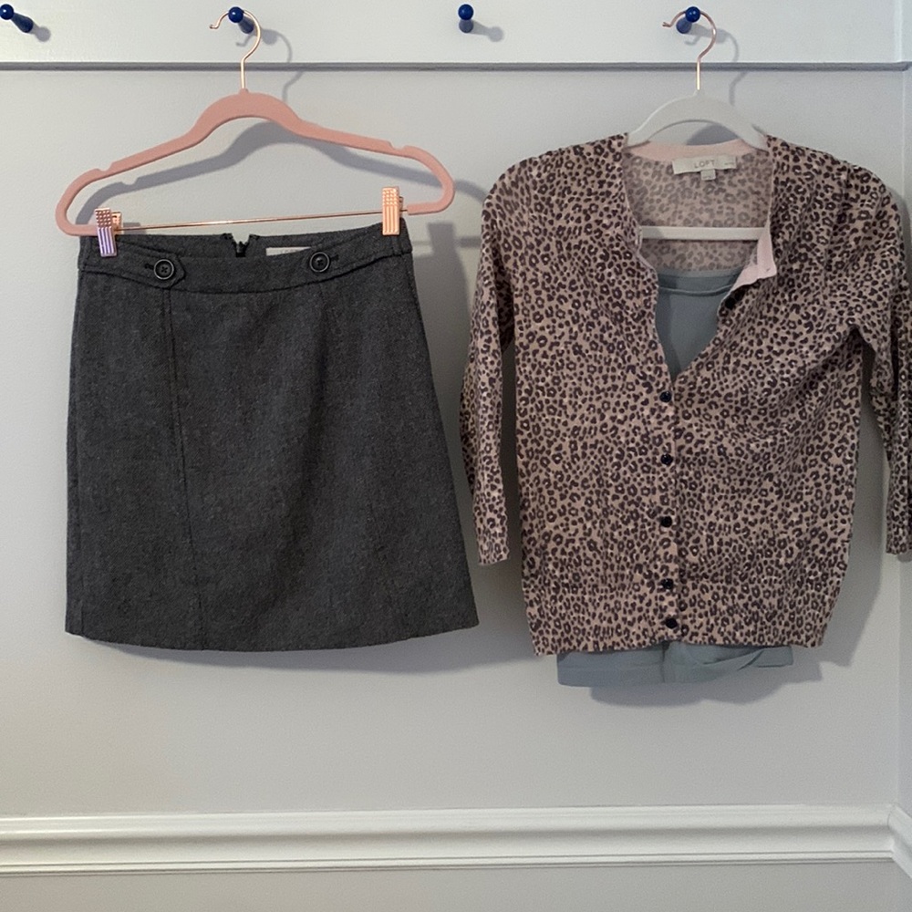 AnnTalor Loft skirt and sweater; Euc! Size xsp